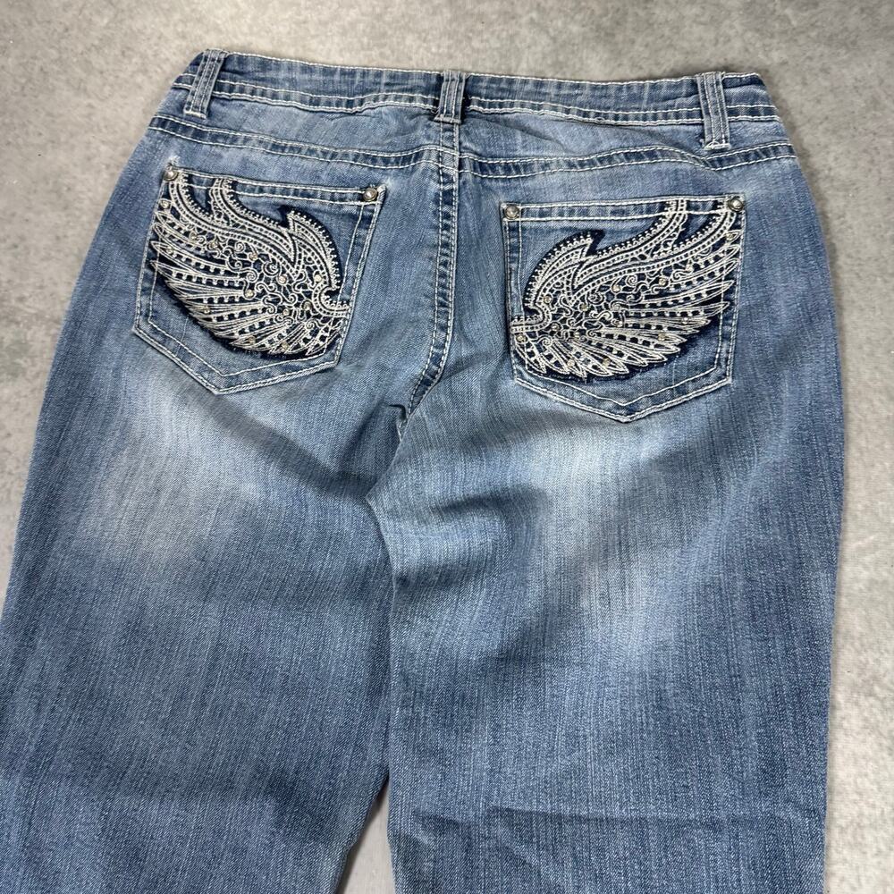 ND Weekend Wing Embellished Bootcut Blue Denim Stretch Womens Jeans - Size: 10 - Picture 10 of 11